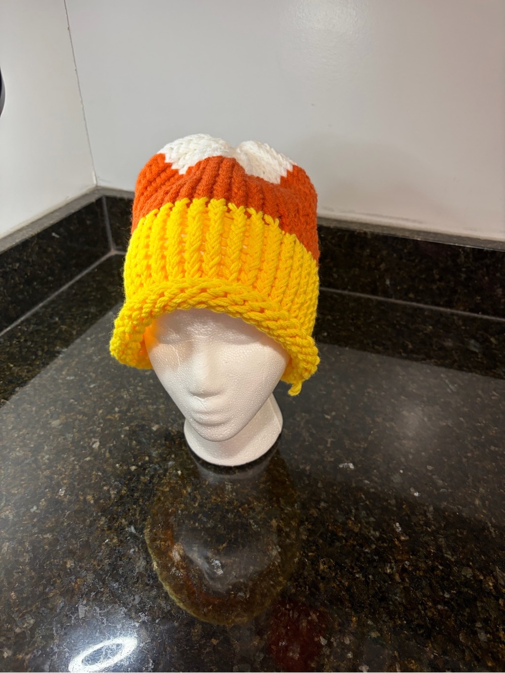 NWOT Teen/Adult Candy Corn Knit Beanie Hat